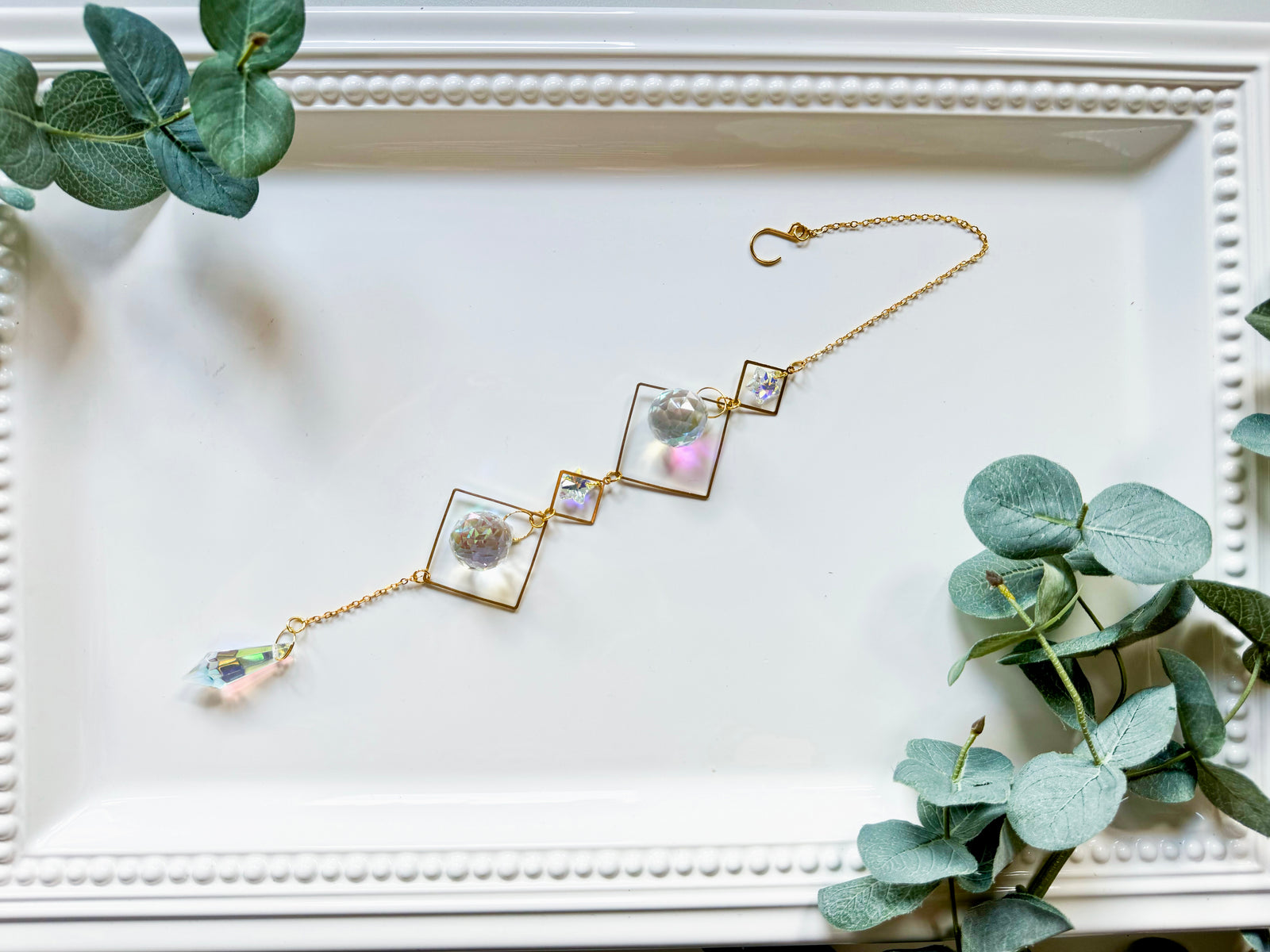 Rainbow Catcher Window Hanger || Gold