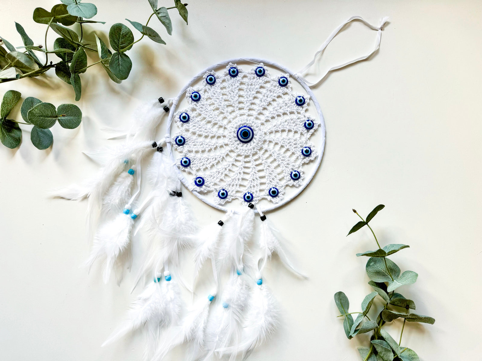 Round Evil Eye Macrame Dreamcatcher