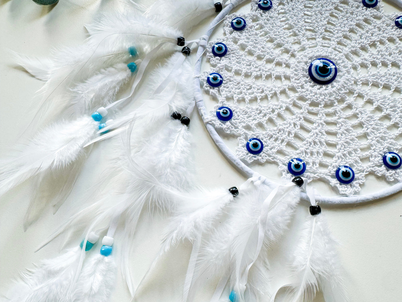 Round Evil Eye Macrame Dreamcatcher