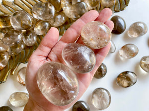 Smoky Quartz with Golden Healer Palm || Madagascar