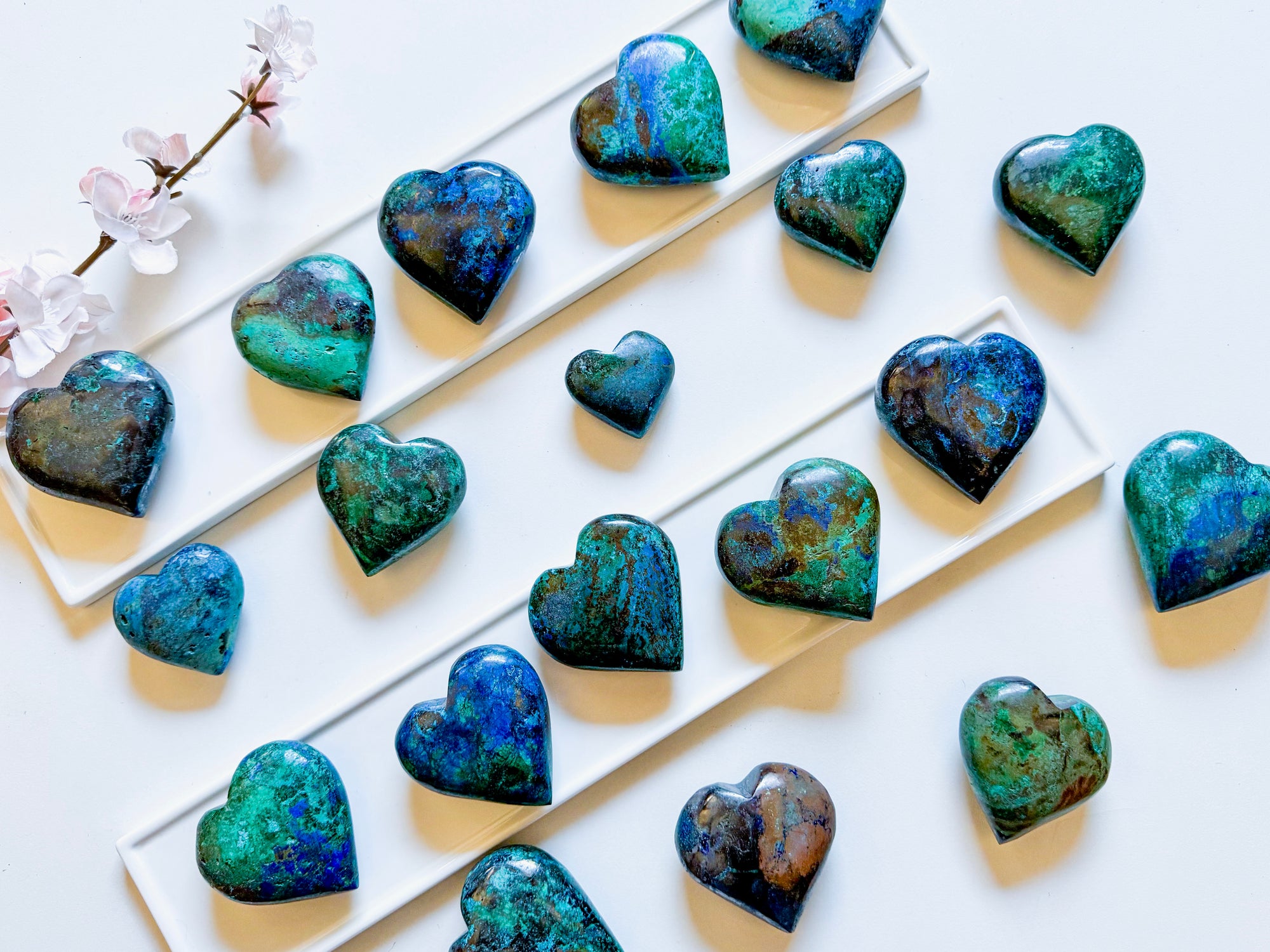 Azurite with Chrysocolla & Malachite Heart || Peru