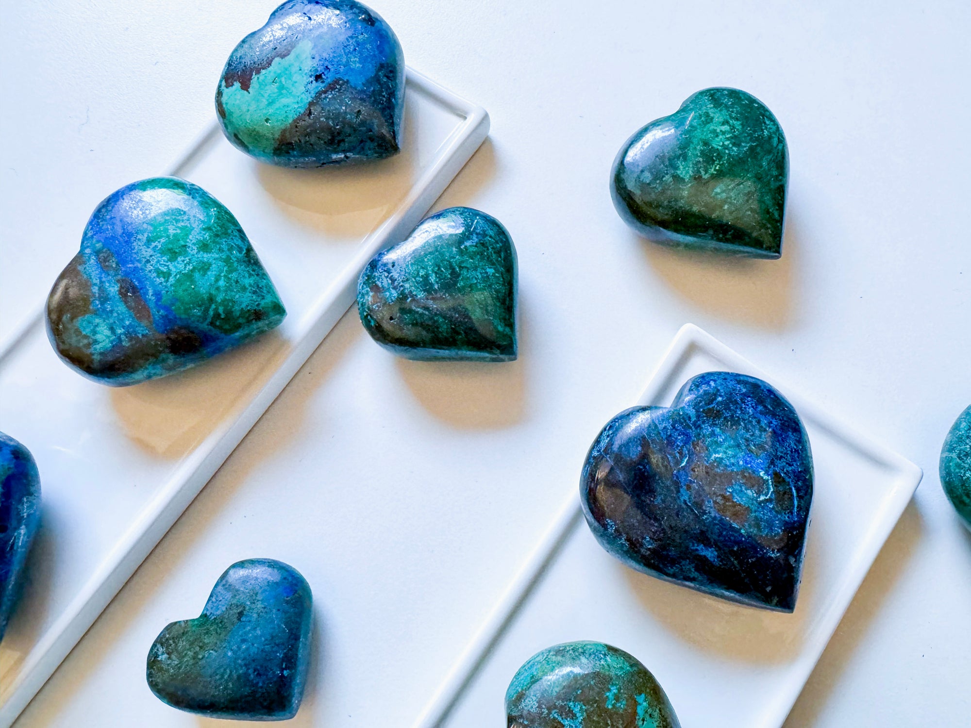 Azurite with Chrysocolla & Malachite Heart || Peru