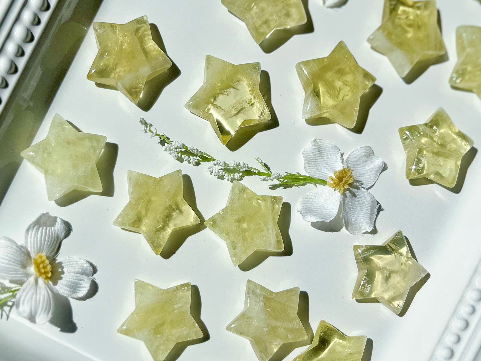 Citrine Quartz Star Carving