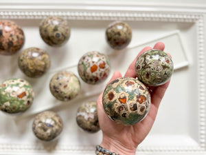 Green Rhyolite Sphere