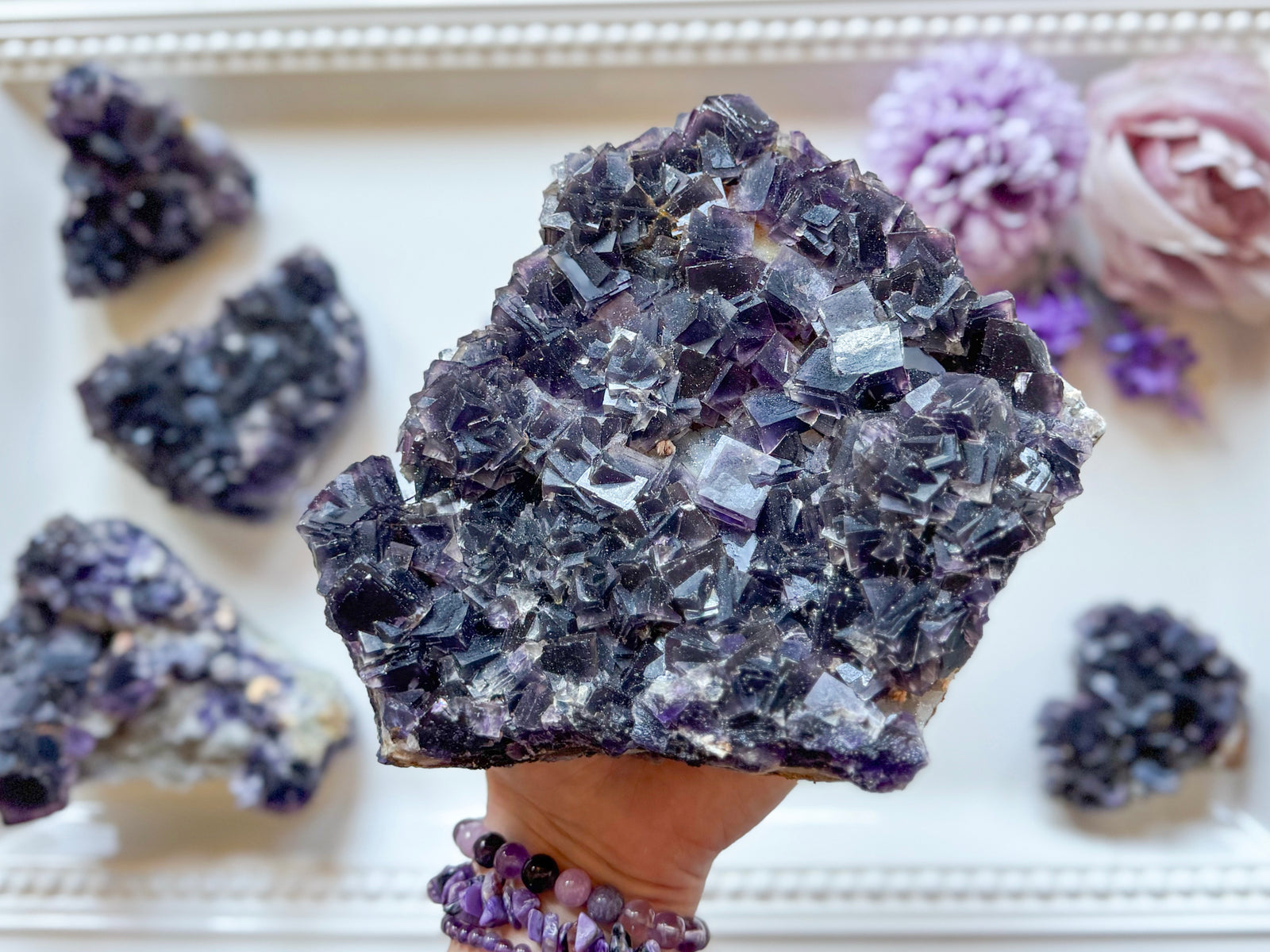 Purple Cubic Fluorite Showpiece Specimen || Anhui Province, China