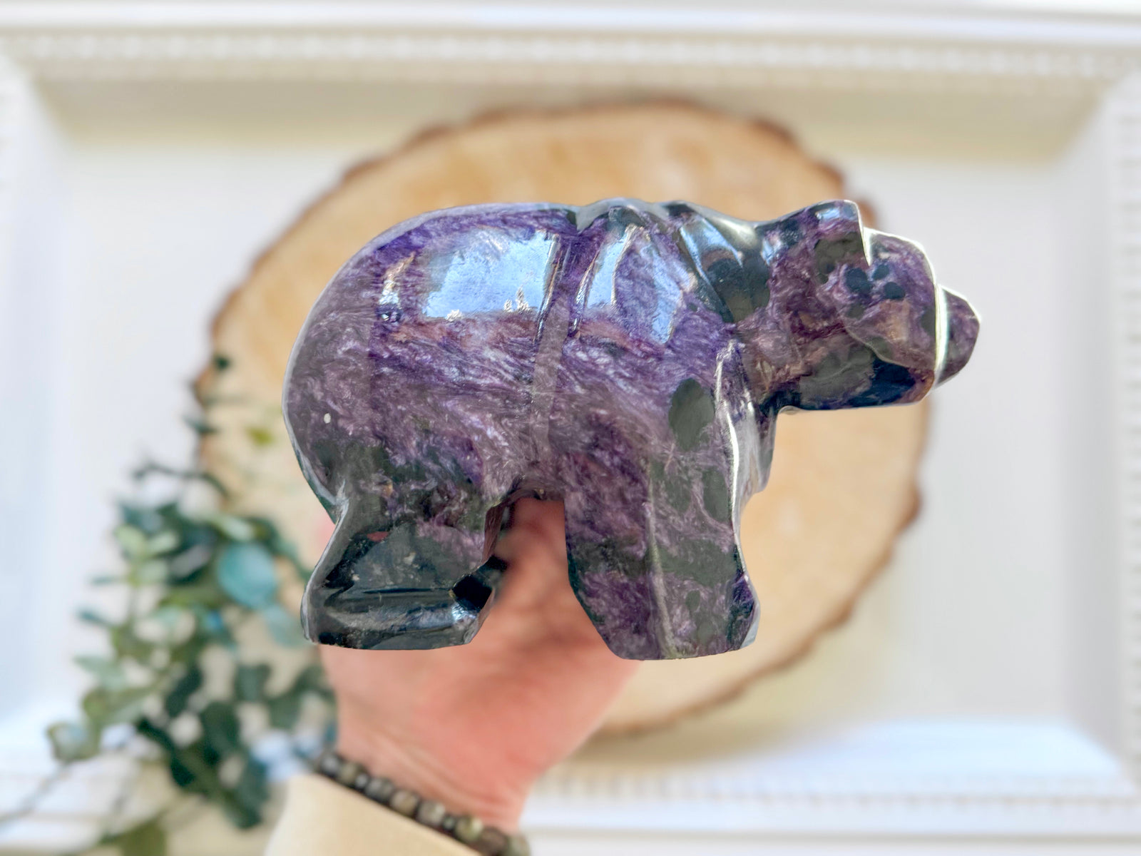 Charoite Bear || Showpiece