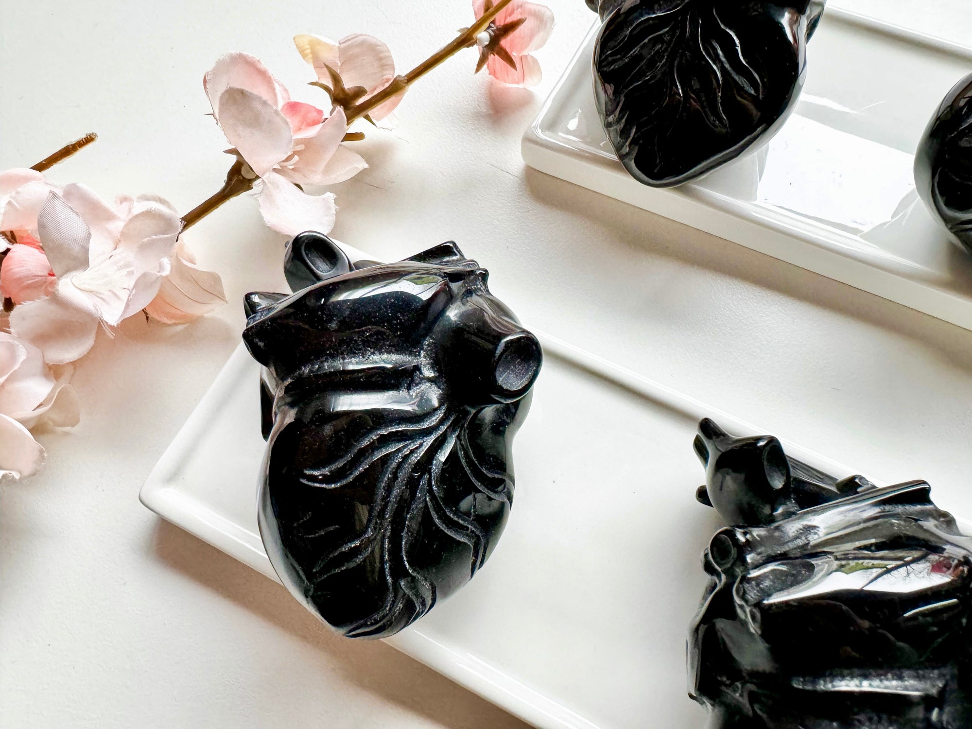 Black Obsidian Crystal Anatomical Heart