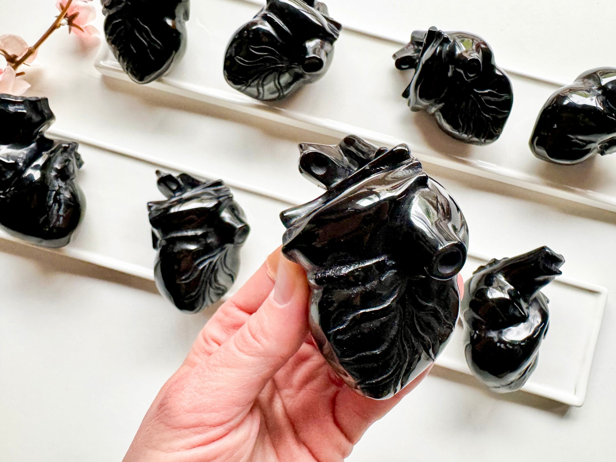 Black Obsidian Crystal Anatomical Heart