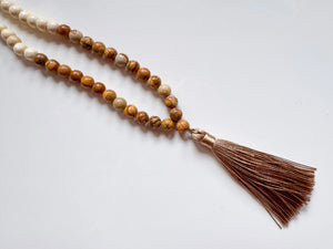 Rudraksha Wood & Crystal Bead Mala