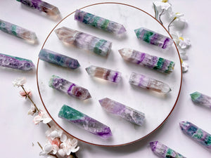 Rainbow Crackle Fluorite Points