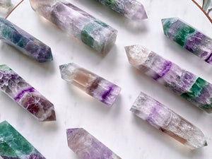 Rainbow Crackle Fluorite Points