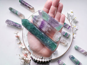 Rainbow Crackle Fluorite Points