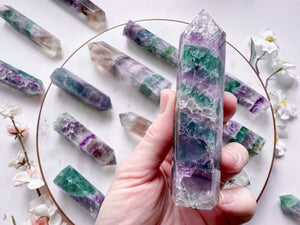 Rainbow Crackle Fluorite Points