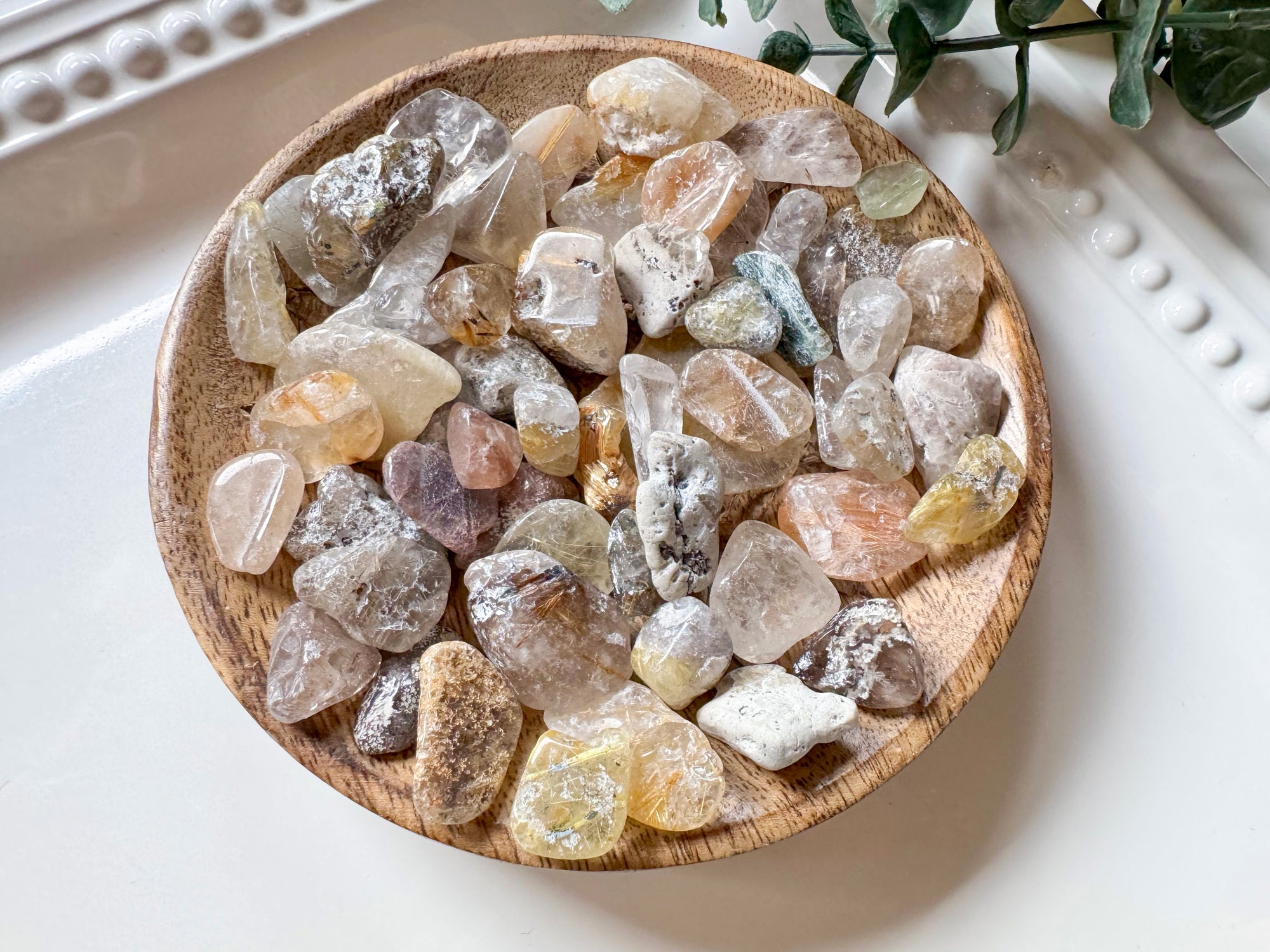 Rutilated Quartz Chip Tumbled Stone