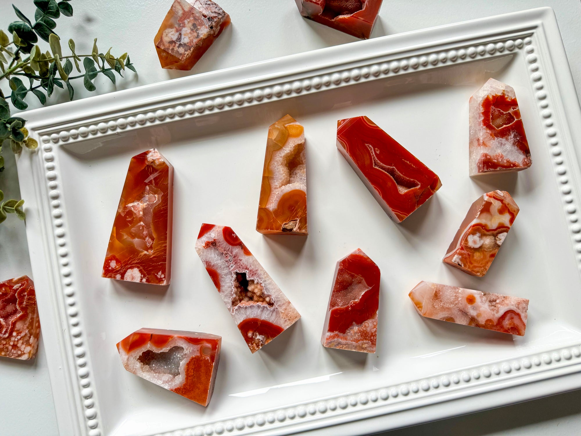 Red Flower Agate Points
