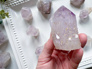 Amethyst Rose de France Raw & Polished Point || Brazil