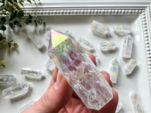 Aura Fire & Ice Crackle Quartz Points