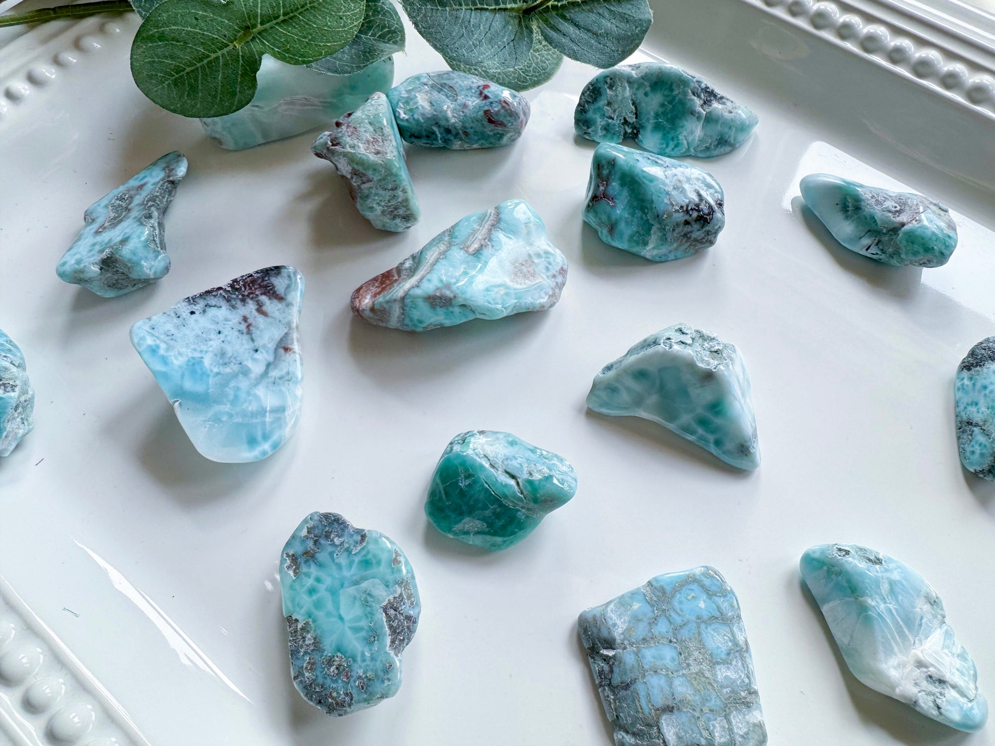 Larimar Raw & Polished Tumbled Stone