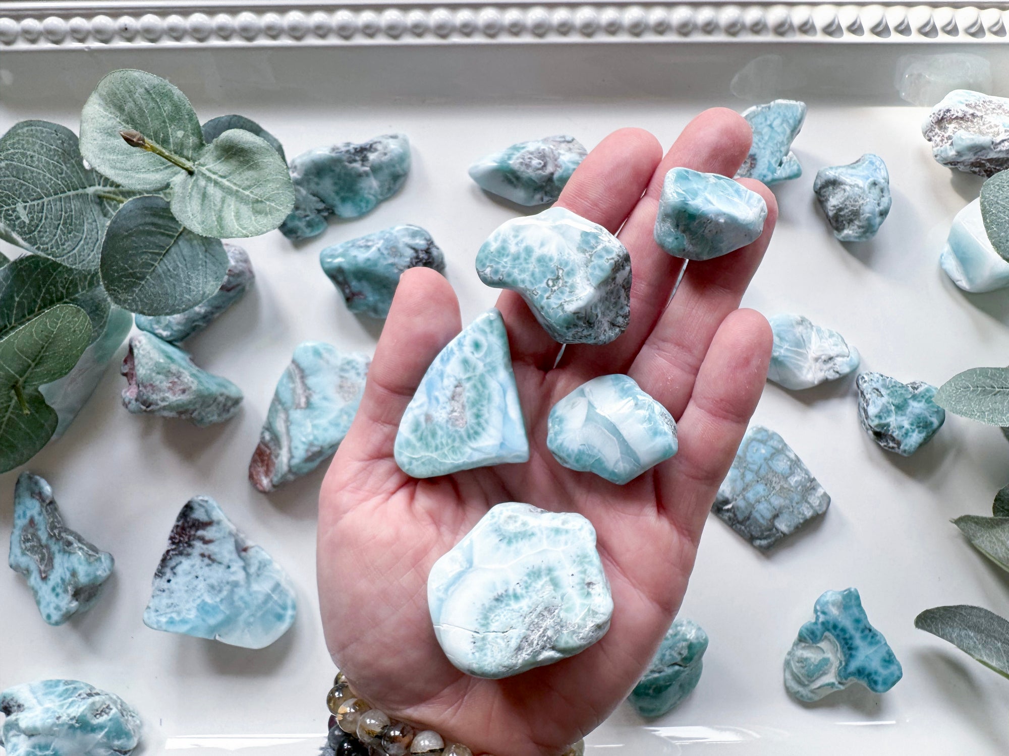 Larimar Raw & Polished Tumbled Stone