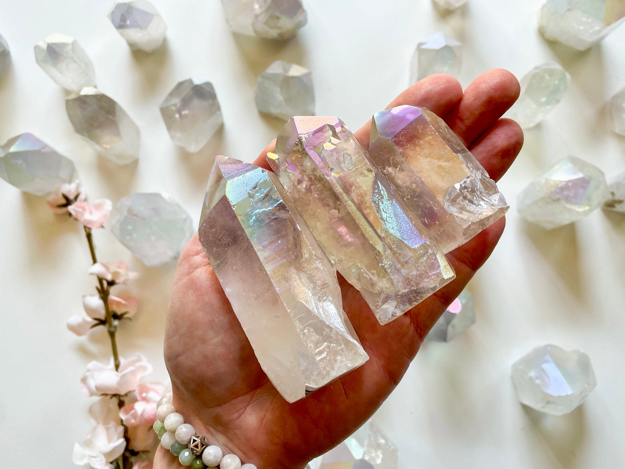 Aura Quartz Rough/Raw & Polished Points