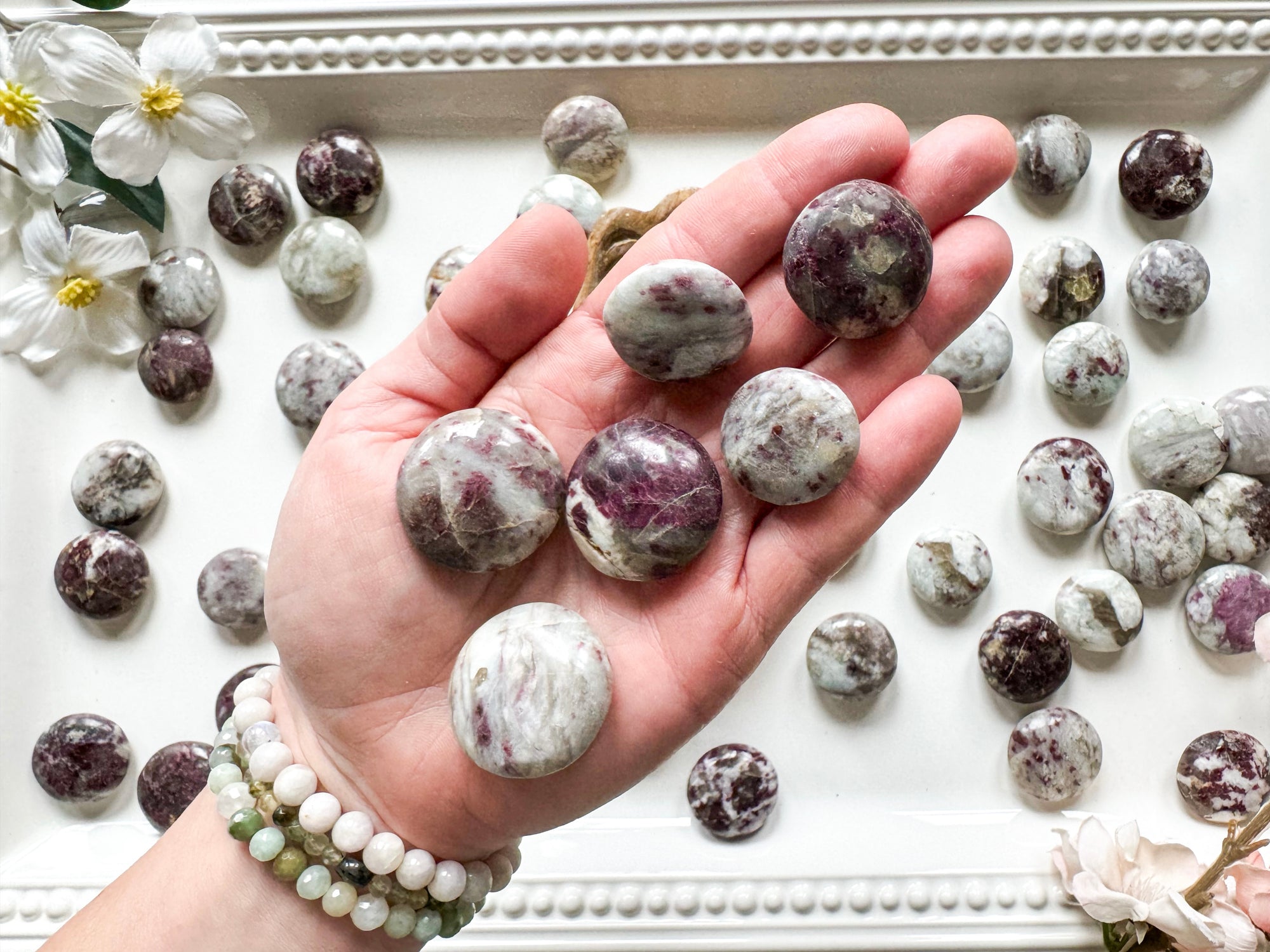 Rubellite Mini UFO Palm Stone