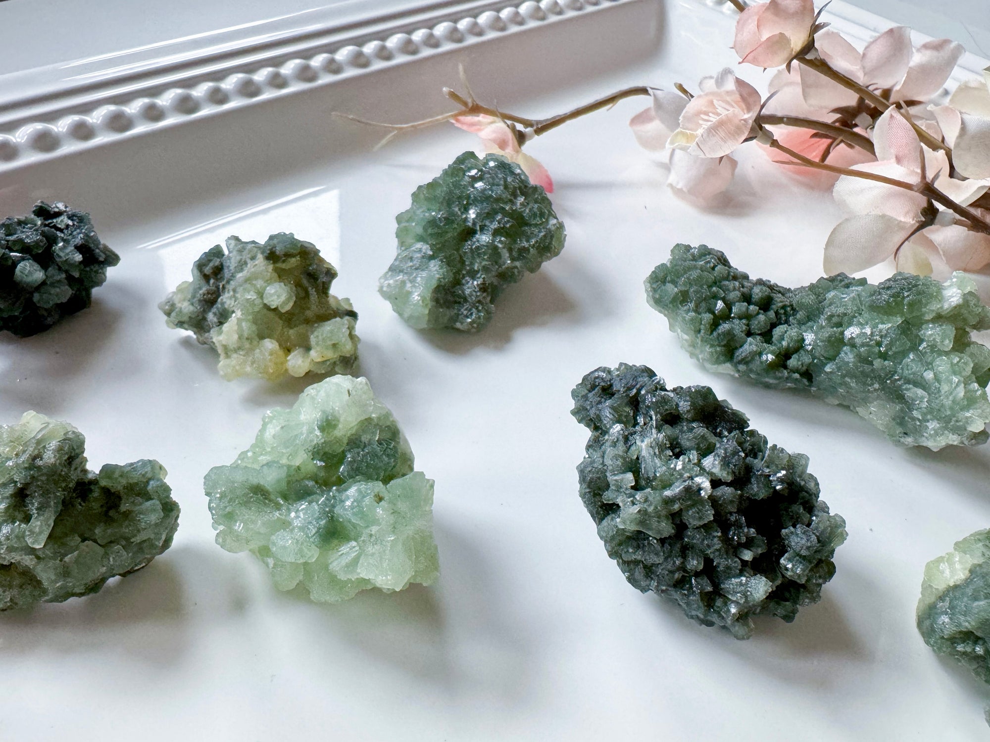 Raw Druzy Prehnite || Morocco