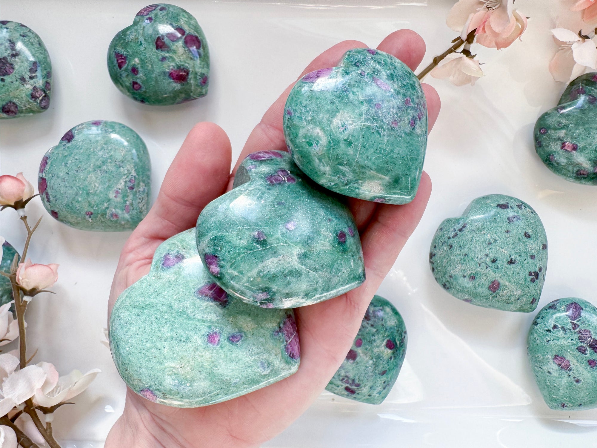 Ruby in Fuchsite Heart