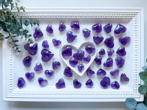 Amethyst Mini Heart Carvings