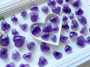 Amethyst Mini Heart Carvings