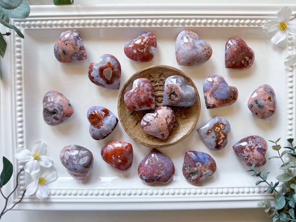 Pink Agate Heart - Angelic Roots