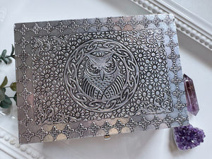 Carved Metal Over Wood Box || Assorted Designs
