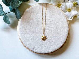 Dainty Gold Sun Necklace - Small Sparkle