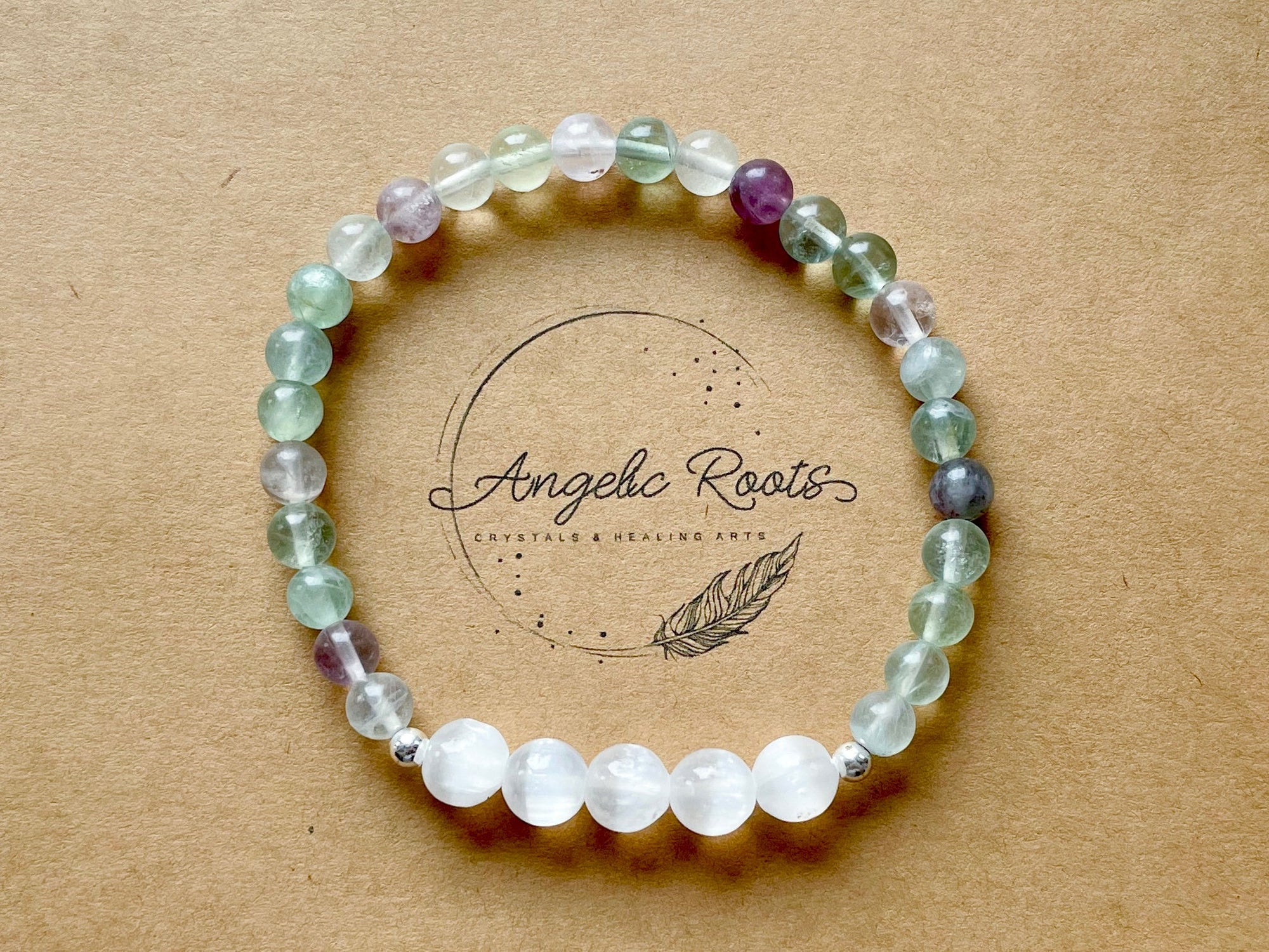 Back to School || Fluorite and Selenite Beaded Bracelet || Reiki Infused