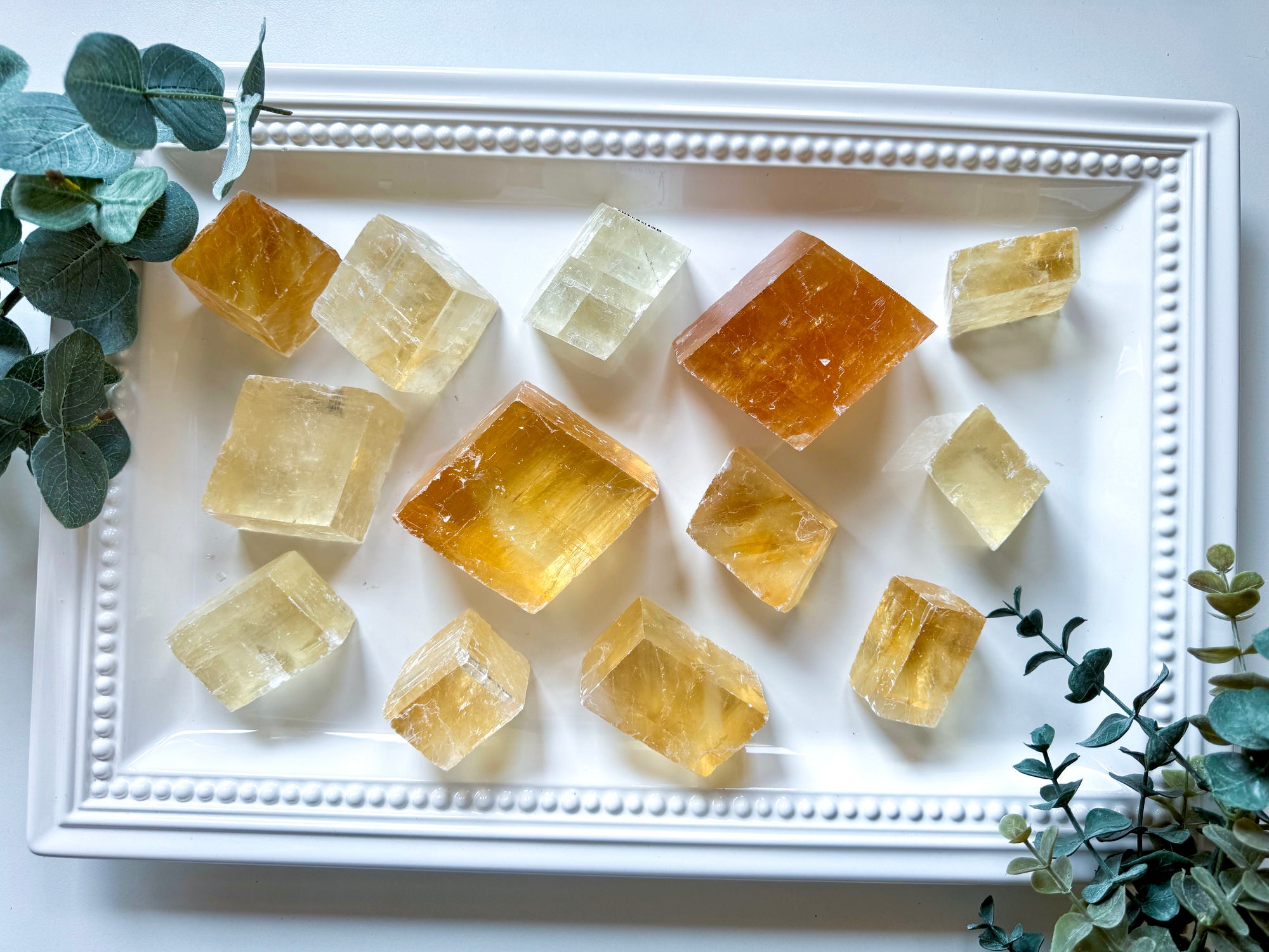 Honey Optical Calcite Rhombus