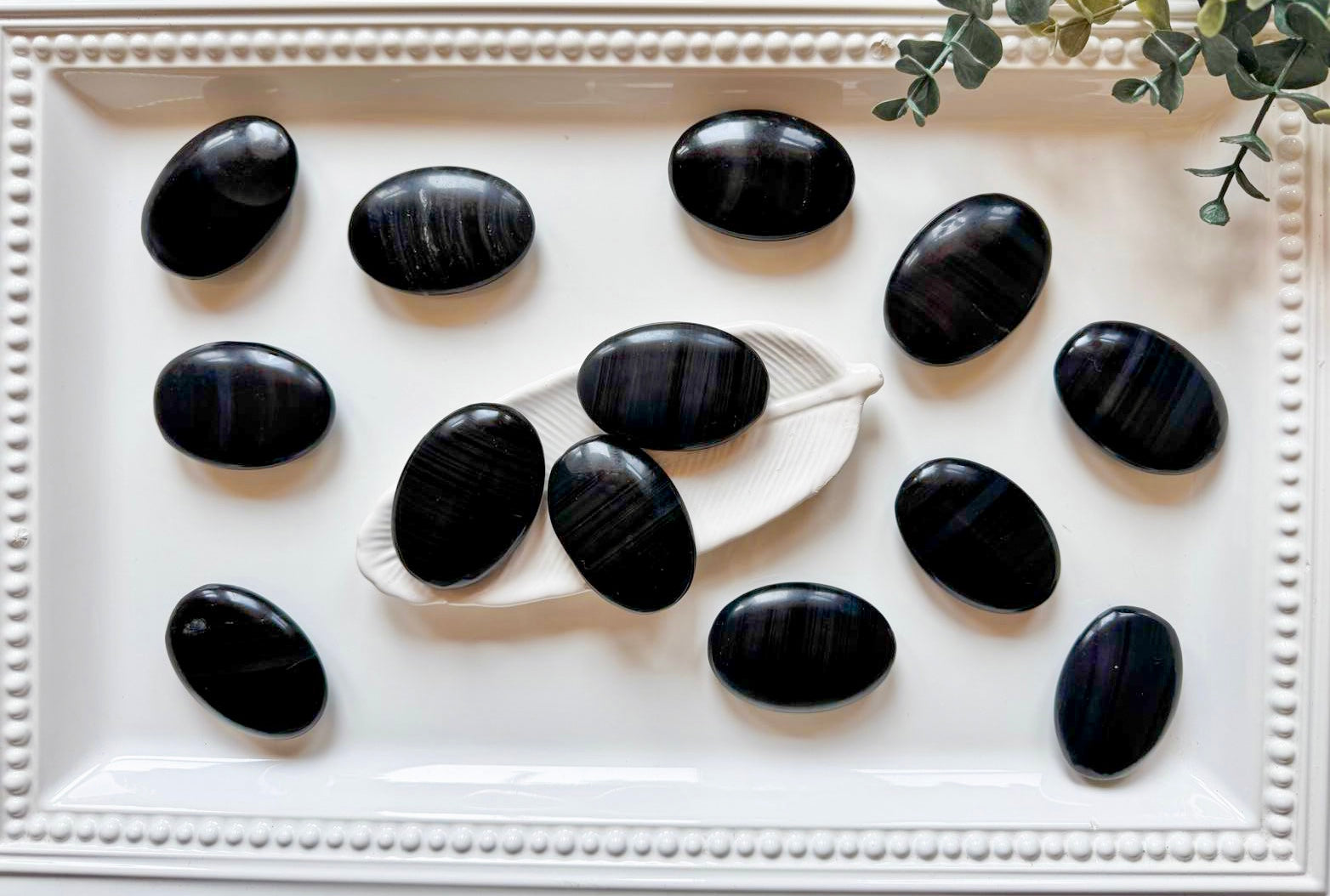 Ice Obsidian Palm Stone