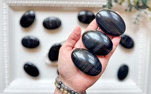 Ice Obsidian Palm Stone