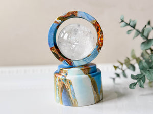 Illuminated Ring Rotating Sphere Stand