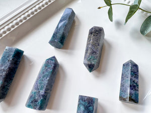 Iolite with Blue Apatite Point