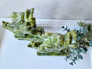 Jade Dragon Kylin Carving Pair