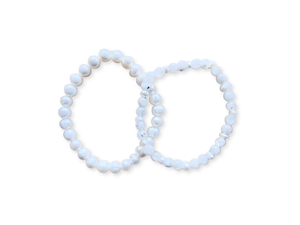 June Bracelet Stack || Mother of Pearl & Moonstone Beaded Bracelet || Reiki Infused