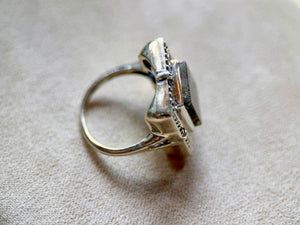 Keystone Mosaic Sterling Ring || Labradorite