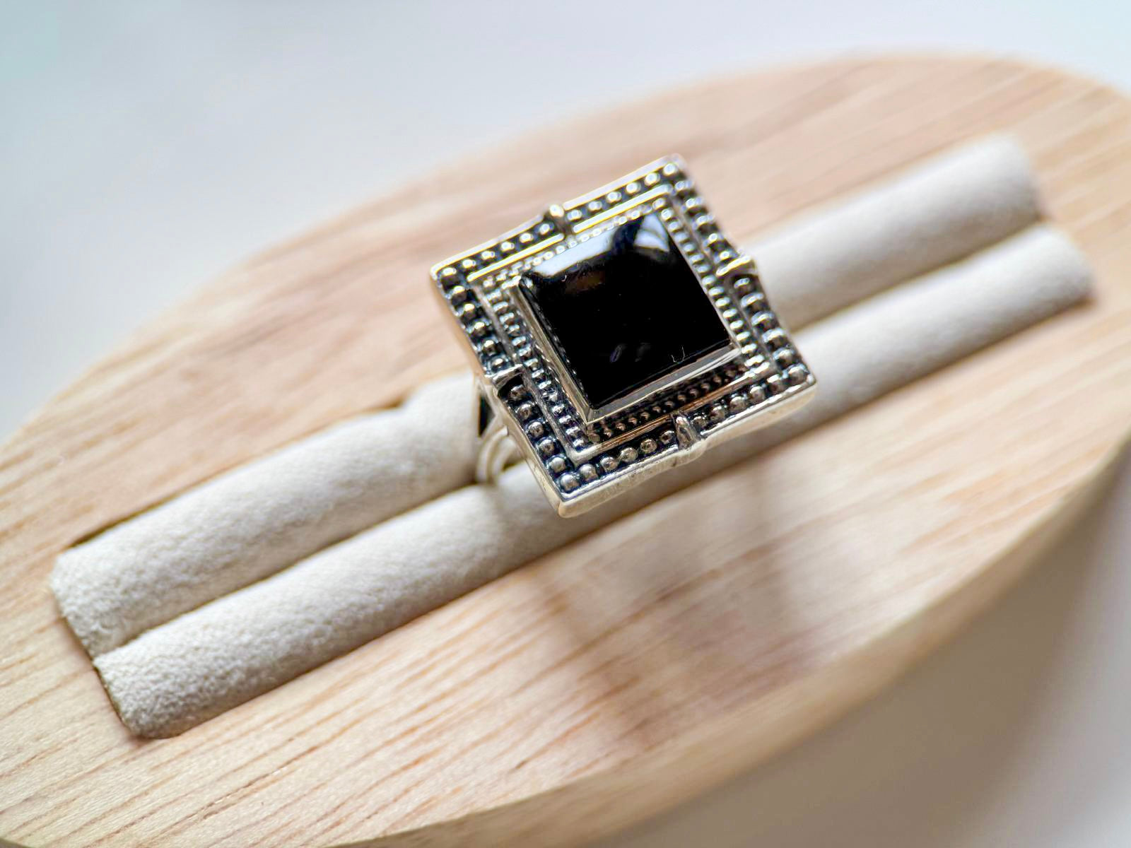 Keystone Mosaic Sterling Ring || Onyx