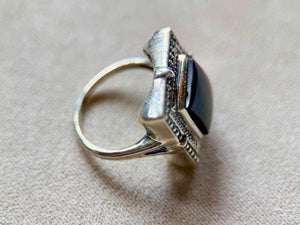 Keystone Mosaic Sterling Ring || Onyx