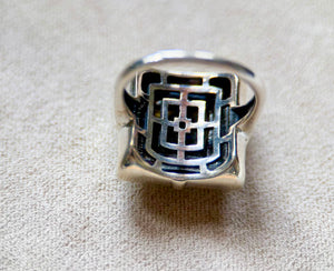Keystone Mosaic Sterling Ring || Onyx