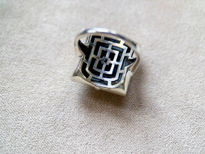Keystone Mosaic Sterling Ring || Onyx