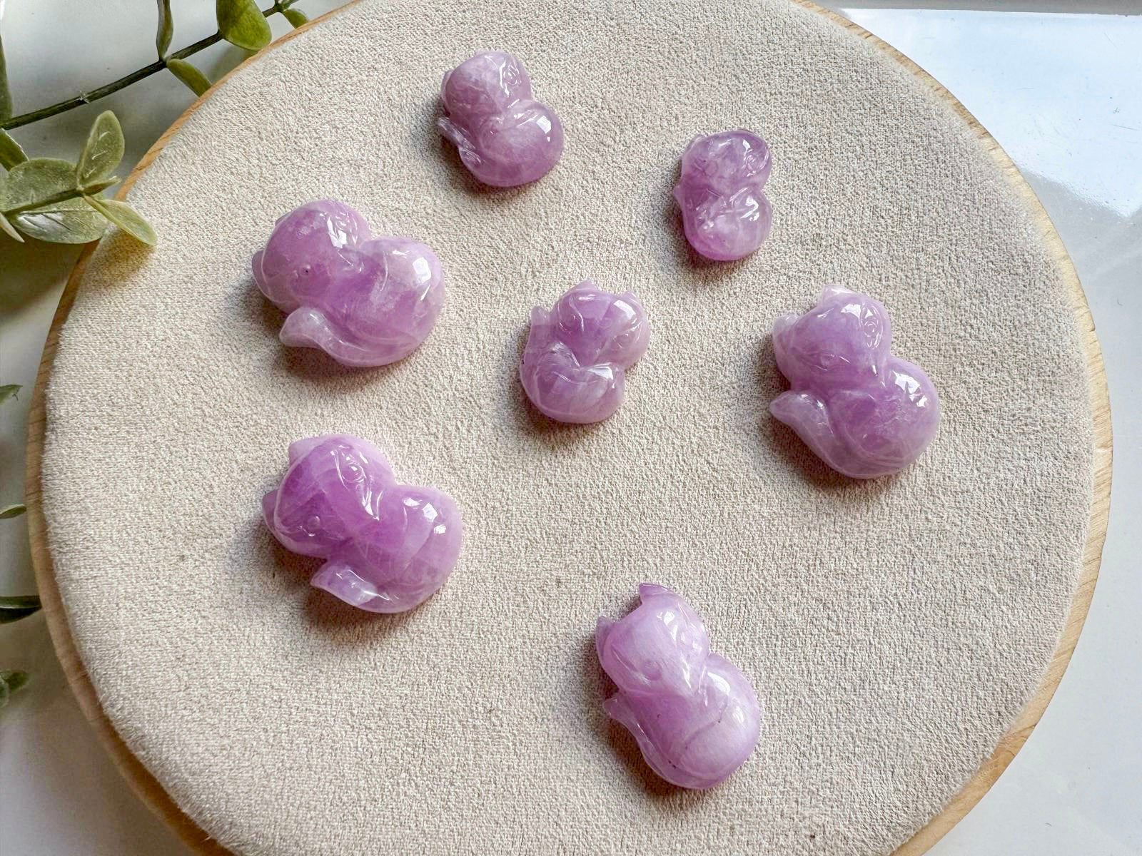 Kunzite Mini Fox Carving