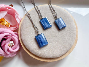 Kyanite Bevel Rectangle Necklace