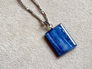 Kyanite Bevel Rectangle Necklace