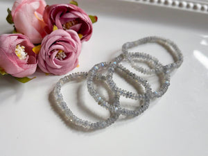 Labradorite 4mm Rondelle Beaded Bracelet 