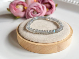 Labradorite 4mm Rondelle Beaded Bracelet 